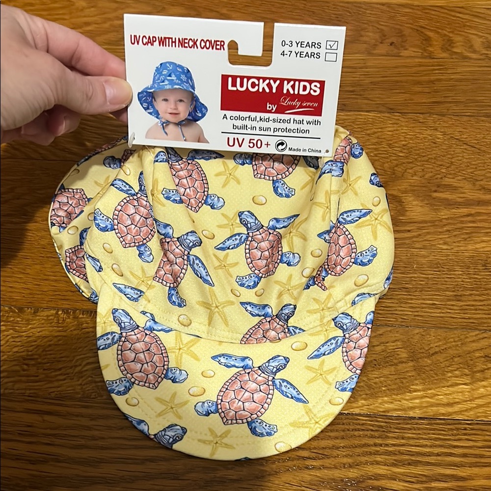 Yellow Turtle Print UV Cap